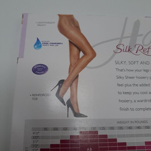 Hanes Silk Reflections Silky Sheer Pantyhose Non-Control Top AB Tan - Picture 12 of 12